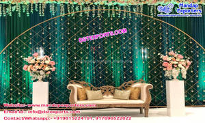 Configuración de pared de velas para escenario de boda, paredes de velas para escenario de recepción de boda asiática, espléndido soporte metálico para pared de velas para boda, Dinamarca - Product Image 5