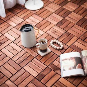 Plancher en bois dur Kempas écologique de couleur naturelle, résistant à l'humidité, dalles de terrasse extérieures, interverrouillage pour cuisine et salon - Product Image 3