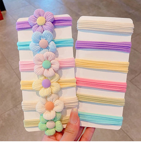 Bộ 6 Dễ Thương Hoa Nơ quan hệ tóc ngọt ngào quan hệ cho bé gái đàn hồi trẻ em tóc ban nhạc cao su khá Hoa tóc scrunchies - Product Image 4