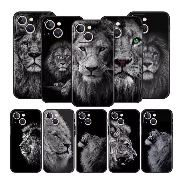 Lion Wild Animals Design Cover UV Painting Printing Sublimation Silicon Phone Case for iPhone 11 12 13 14 15 16 Pro Max Case