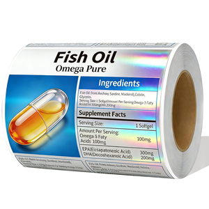 Supplement <strong>Bottle</strong> <strong>Label</strong> Manufacture Wholesale Water Proof Customized Product <strong>Label</strong> With Logo <strong>Printing</strong> For Vitamin - Product Image 1
