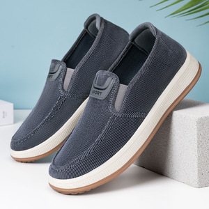Nouvelles chaussures décontractées pour hommes - chaussures légères à enfiler, confortables, à bout peu profond, avec semelle souple rayée - Product Image 3