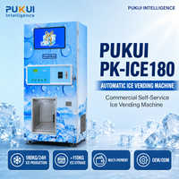 Distributeur automatique de glace commerciale 180 kg/24h, distributeur automatique de glaçons en libre-service avec ensachage automatique pour les entreprises