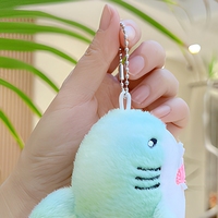 Porte-clés Requin en Peluche Adorable, Breloque de Sac Douce et Rembourrée, Pendentif Dauphin Coloré pour Sac à Dos et Clés de Voiture