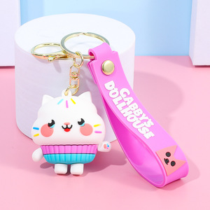 Gato llavero accesorios para bolso encantos muñeca llavero mujer Gabbys <span class=keywords><strong>casa</strong></span> <span class=keywords><strong>de</strong></span> <span class=keywords><strong>muñecas</strong></span> coche llavero - Product Image 2