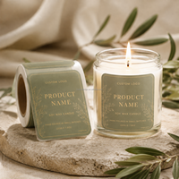 Étiquettes d'avertissement personnalisées pour bougies, en papier texturé, résistantes à la chaleur, pour pots de bougies à la cire de soja