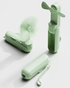 Mini ventilateur portable 3 en 1, pliable, mignon, rechargeable par USB, petit ventilateur de poche avec batterie externe - Product Image 2