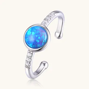 Wholesale Price 925 Sterling Silver Single Stone Opal Ring