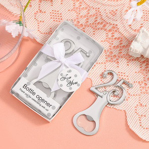 Recuerdos para Eventos y Fiestas, Abridor de Botellas Dorado para el <span class=keywords><strong>25</strong></span>.º Aniversario, Regalo para el <span class=keywords><strong>25</strong></span>.º Aniversario de Bodas y Cumpleaños - Product Image 1