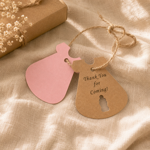 Etichette di Ringraziamento per Baby Shower in Carta Kraft <span class=keywords><strong>a</strong></span> Forma di Vestito e Maglietta per Rivelazione del Sesso, Decorazioni per Feste di Compleanno - Product Image 2