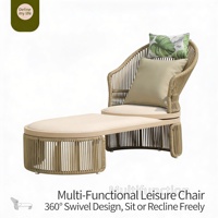 Chaise longue de patio extérieure Meiqi, chaise longue inclinable, canapé de détente pour jardin, balcon, villa, resort