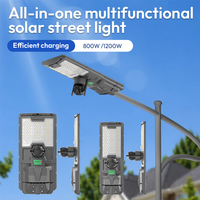 Caméra CCTV personnalisée OEM, capteur IP65, télécommande, lampe solaire tout-en-un de haute qualité 800W/1200W, lampadaire solaire