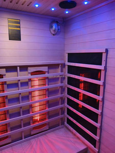 Tradizionale Suana in legno massello a infrarossi lontano con due Forl Villa relax riscaldamento elettrico - Product Image 5