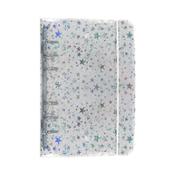 Carnet à spirale promotionnel à paillettes avec reliure à 6 anneaux en PP/PVC, cordon élastique, format A5/A6, pour bureau et affaires