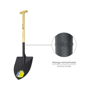 พลั่วด้ามไม้ ด้ามแหลม รุ่น Crutch 502/3 - Product Image 4