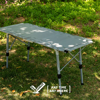 Table IGT pliante en aluminium sans bordure pour camping, île flottante, mobilier d'extérieur portable, pique-nique, barbecue, multifonctionnelle