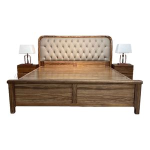 Modern Minimalist Rosewood Solid Wood Bed 1.8M Platform Master Bedroom Upholstered <b>Headboard</b> - Product Image 3