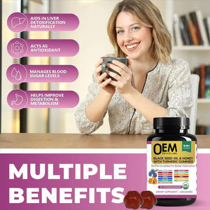 Caramelle Gommose OEM all'Olio di Semi Neri con Curcuma BioPerine Aceto di Mele Biotina Zinco Vitamine C D3 B12 per Capelli Pelle Unghie - Product Image 6