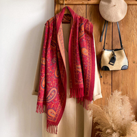 Automne hiver élégant châle nouveau Style ethnique luxueux longue écharpe avec Texture Paisley épaissie chaud cou plus chaud fait Polyester