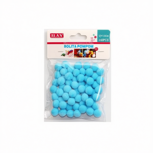 Palline Pompom Ilan 1,5 cm Blu Cielo 60 Pezzi per Decorazioni Artigianali - Product Image 2
