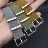 Bracelet de montre en nylon côtelé personnalisé en usine 18mm 19mm 20mm Vert 21mm 22mm Poignet 24mm Bracelet de montre