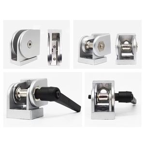 Connecteur <span class=keywords><strong>de</strong></span> joint <span class=keywords><strong>de</strong></span> cadre <span class=keywords><strong>de</strong></span> profil d'extrusion en aluminium réglable à 180 degrés Joint <span class=keywords><strong>de</strong></span> pivot noir avec support triangulaire 4040 vis - Product Image 2