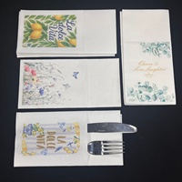 Serbet Kertas Linen Putih/Warna/Hitam 1/2 lapis, Tisu Sekali Pakai, Handuk Makan, Serbet Kertas Airlaid untuk Pernikahan
