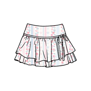 GLK0241 Falda floral personalizada para niña pequeña, falda transpirable con estampado de flores, falda de yoga para niña pequeña, venta al por mayor, para verano - Product Image 1