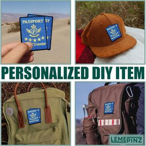 Parche Bordado Personalizado para Pasaporte de 3 Pulgadas, Termoadhesivo o para Coser, Aplique de Tela para Bolsos, Diseño de Viajero Mundial - Product Image 6