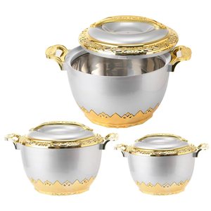 Ensemble <span class=keywords><strong>de</strong></span> chauffe-plats isothermes Jumbo 3L 5L 7L, finition marbre, en acier inoxydable, pour buffet professionnel, en promotion au Canada - Product Image 1
