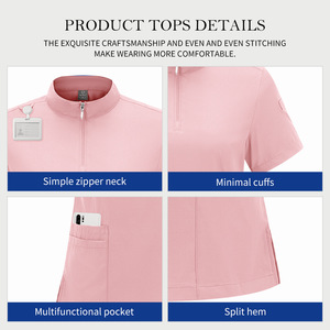 Unisex Dental Nursing Scrubs Split Set Moisture Wicking Short Sleeve Uniforms For Dentists Nurses - Product Image 2