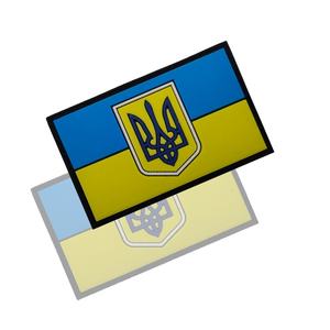 <span class=keywords><strong>FIRE</strong></span> FIGHTER Ukraine Emblème avec applique de décoration en caoutchouc PVC de style drapeau pour sac à dos et sacs patchs faciles à assortir. - Product Image 3