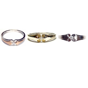 Superbe Bague de Fiançailles et Alliance de Mariage en Or 18 carats avec Diamants Naturels, Design Couple Éternel, pour Anniversaire et Fête - Product Image 4