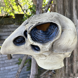 Masque <span class=keywords><strong>de</strong></span> crâne <span class=keywords><strong>de</strong></span> corbeau effrayant en latex, masque fantaisie <span class=keywords><strong>de</strong></span> squelette intégral pour Halloween, accessoires <span class=keywords><strong>de</strong></span> fête d'horreur - Product Image 6