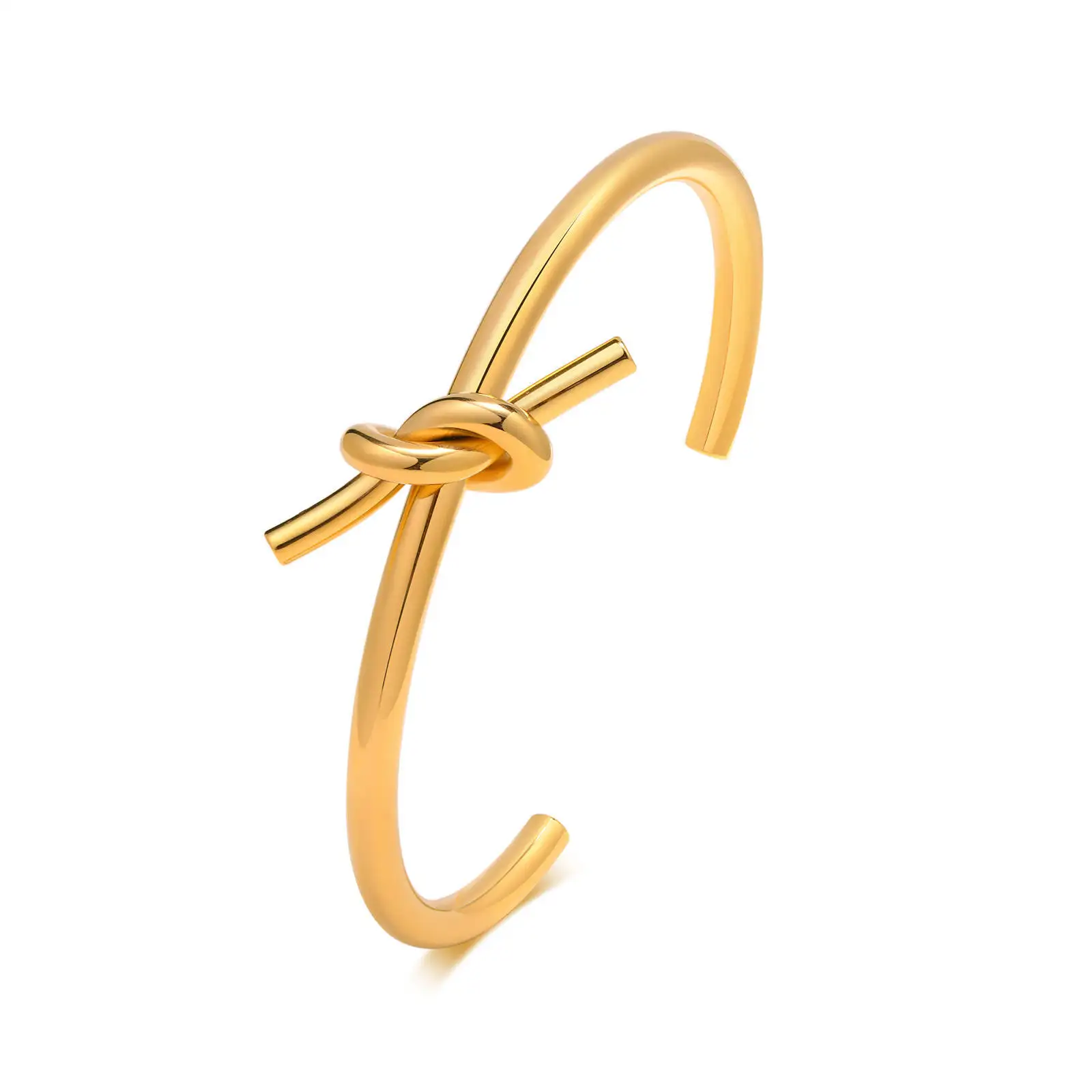 Creative Summer Fashion Jewelry Water Proof Wire Knot Bracelet Opening Gold Plated Stainless Steel Bracelet Jewelry