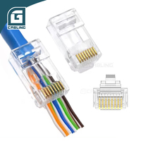 Conector Ethernet RJ45 Gcabling Cat5e Cat6 de paso, enchufe modular 8P8C UTP, inserto Cat 6 RJ45
