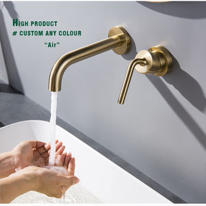 <span class=keywords><strong>AMAXO</strong></span> robinet de lavabo mural à Double poignée, en or brossé, robinet de salle de bains pour lavabo - Product Image 4