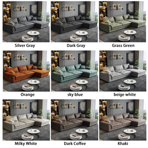 Ý công nghệ vải sofa couch ánh sáng sang trọng xuống sofa cao su siêu lớn ngồi rộng phòng khách kích thước kết hợp sofa - Product Image 5
