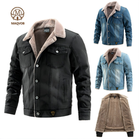 Veste en jean d'hiver épaisse et chaude pour hommes, de haute qualité, avec logo personnalisé, taille EU/US, fabriquée par MAQVOB