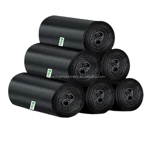 Precio de fábrica personalizado o estándar Línea doble Bolsa de <span class=keywords><strong>camiseta</strong></span> de plástico de alta velocidad Revestimiento de cubo de basura Máquina <span class=keywords><strong>para</strong></span> fabricar bolsas de basura negras - Product Image 1