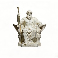 Statue en résine Zeus de taille personnalisable, sculpture d'extérieur ou ornement de bureau, sculpture en résine décorative néoclassique pour salon