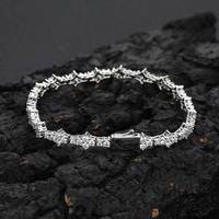 Bracelet unisexe en zircon avec fermoir à ressort, style hip-hop européen et américain, chaîne tennis avion, bijoux pour homme et femme