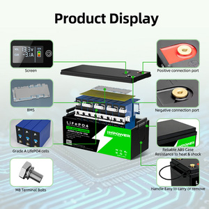 Pack de batteries au lithium personnalisé 12V 24V 36V 48V 60V 72V 60Ah 100Ah 200Ah 300Ah 400Ah, pack de batteries au lithium-ion solaire avec BMS PL72174 - Product Image 4