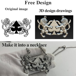 Pas de quantité minimale de commande pour les artisanats métalliques, logos personnalisés, personnages de dessins animés, pendentifs 3D, colliers personnalisés en acier inoxydable - Product Image 5