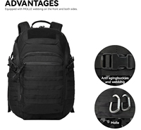 Sac à dos tactique voyage randonnée sac à dos noir sac à dos pour ordinateur portable pour le travail sac d'assaut pour hommes sac à dos