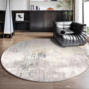 พรมปูพื้นกำมะหยี่คริสตัลทรงกลมทันสมัย ลายกราฟิก ทนต่อคราบสกปรก เหมาะสำหรับห้องนั่งเล่น ห้องนอน ตกแต่งบ้าน - Product Image 1