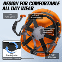 Casco de Seguridad ABS Ventilado con Logotipo Personalizado, Correa para la Barbilla, ANSI Z89.1-2014 Tipo I Clase C, Suspensión de 6 Puntos, Casco Rígido para Construcción