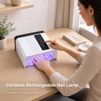 Lampe à ongles rechargeable 108 W sans fil UV LED avec poignée, 4 réglages de minuterie, écran LCD, machine de séchage pour vernis gel