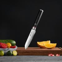 Couteau à fruits Wangmazi de haute qualité en acier Damas de 4 pouces, couteau de cuisine multi-usage avec manche en bois pour usage domestique, épluchage et découpe de fruits