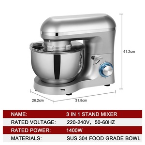 Batidora de pie de 6.2L con diseño de cabezal inclinable, batidora eléctrica de alimentos con tazón y accesorios para hornear y mezclar - Product Image 2